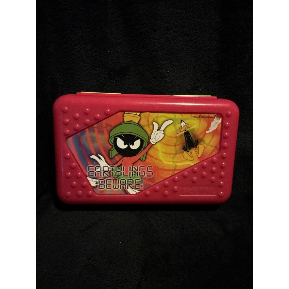 Vintage 2000 Marvin Martian Earthlings Beware Looney Tunes Spacemaker Pencil Box